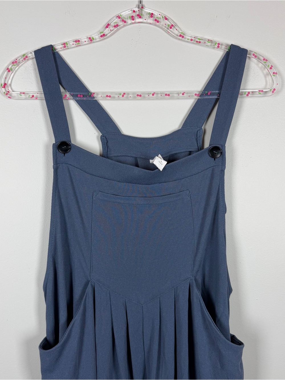 Halara Easy Breezy Wide Leg Overalls Blue Waffle Knit Jumpsuit Large 02682434 - Picture 3 of 13